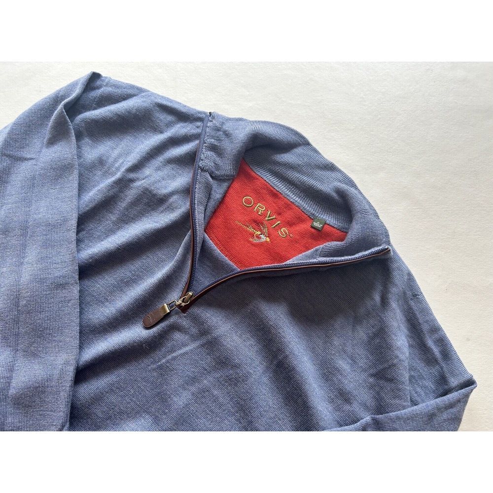 Orvis Blue Zip Up Sweater